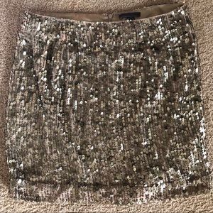 VINCE gold sequin mini skirt, size 4
